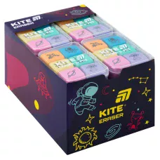 Набір гумок у пластиковому боксі Space, 6 шт., асорті, K24-145 Kite