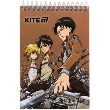 Блокнот пласт обкл., спіраль А6, 48арк., нелінований Attack on Titan Season 1-3 AT25-196 Kite