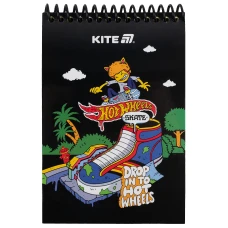 Блокнот пласт обкл., спіраль А6, 48арк., нелінований Hot Wheels HW25-196-2 Kite