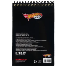 Блокнот пласт обкл., спіраль А6, 48арк., нелінований Hot Wheels HW25-196-2 Kite