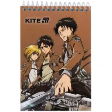 Блокнот пласт обкл., спіраль А6, 48арк., нелінований Attack on Titan Season 1-3 AT25-196 Kite