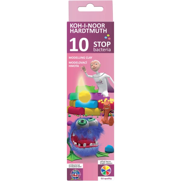Пластилін "Stop bacteria", карт.уп. 200 г, 10 кол., 131810 Koh-i-noor