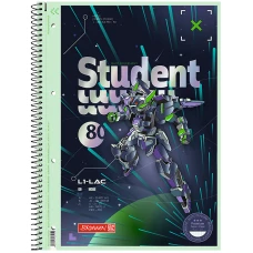 Коледж-блок А4 Premium, 80 арк., клітинка, Robot Heroes, 10-679 28 421 Brunnen