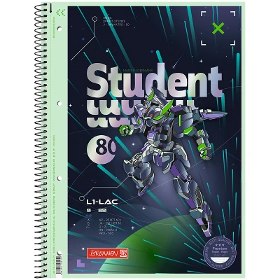 Коледж-блок А4 Premium, 80 арк., клітинка, Robot Heroes, 10-679 28 421 Brunnen