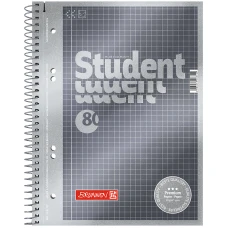 Коледж-блок А5 Premium, 80 арк., клітинка, антрацит, 10-671 52 Brunnen
