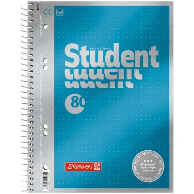 Коледж-блок А5 Premium 80 арк., крапка, мет. блакитний, 10-671 57 Brunnen