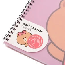 Зошит для записів В5, 80 арк., лінія, софт-тач пласт.обкл. "Line Friends. Choco" 765740 YES