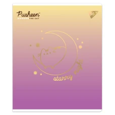 Зошит А5/12 арк коса YES "Goldstar Pusheen" Софт тач, фольга золото, 767500