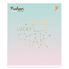 Зошит А5/12 арк коса YES "Goldstar Pusheen" Софт тач, фольга золото, 767500