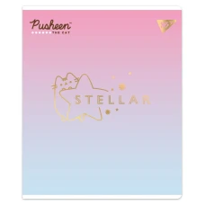 Зошит А5/12 арк коса YES "Goldstar Pusheen" Софт тач, фольга золото, 767500
