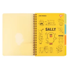 Зошит для записів А5, 80 арк., лінія, софт-тач пласт.обкл. "Line Friends. Sally", 765736 YES