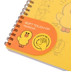 Зошит для записів А5, 80 арк., лінія, софт-тач пласт.обкл. "Line Friends. Sally", 765736 YES