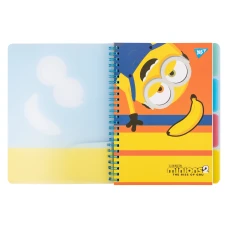 Зошит для записів А5, 80 арк., лінія, софт-тач пласт.обкл. "Minions", 765739 YES
