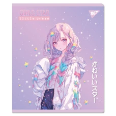 Зошит А5/18 арк лінія YES "Anime star" Софт тач, УФ виб, 767525