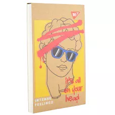 Блокнот А7+, 80арк., кліт., клей, білила "Intense feelings" крафт, 151919 YES