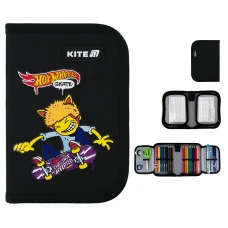 Пенал Kite 1 від., 2 відв., з наповненням HW25-622H-2 Hot Wheels Skate