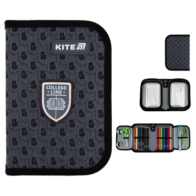 Пенал Kite 1 від., 2 відв., з наповненням K25-622H-2 College Line