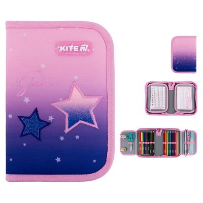 Пенал Kite 1 від., 2 відв., з наповненням K25-622H-1 Sparkling