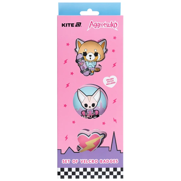 Набір бейджів на липучці, 3 шт., AR25-3012 Aggretsuko