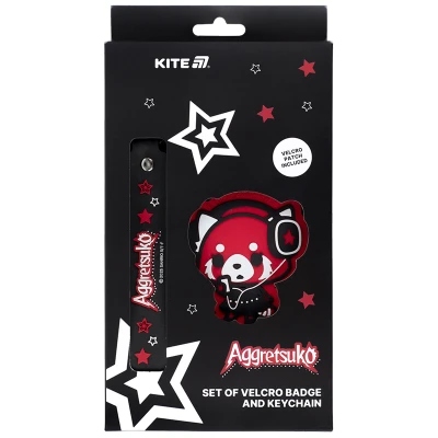 Набір бейдж на липучці та підвіска, 2 шт., AR25-3010-2 Aggretsuko