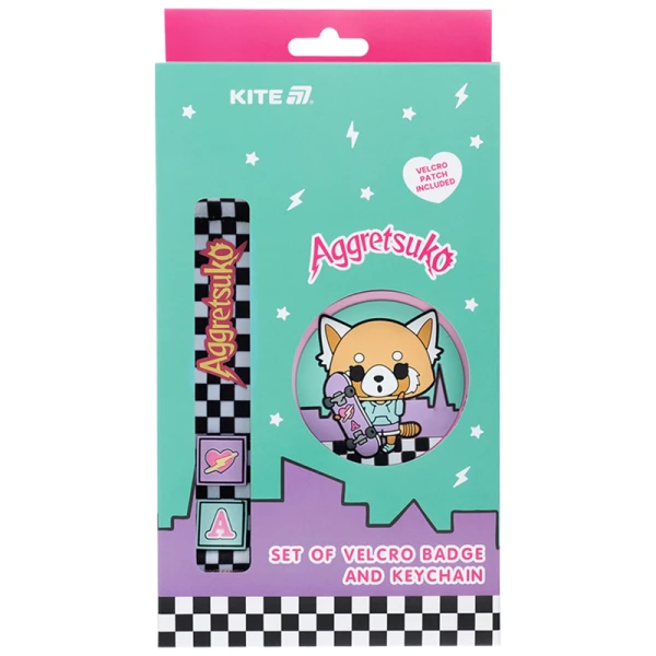 Набір бейдж на липучці та підвіска, 2 шт., AR25-3010-1 Aggretsuko