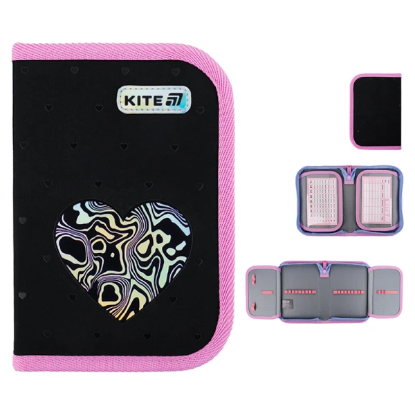 Пенал Kite 1 від., 2 відв., без наповнення K25-622-3 Love is