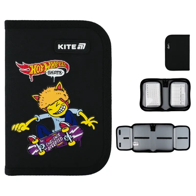 Пенал Kite 1 від., 2 відв., без наповнення HW25-622-2 Hot Wheels