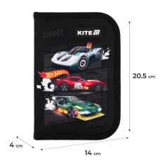 Пенал Kite 1 від., 2 відв., з наповненням HW25-622H-1 Hot Wheels