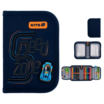 Пенал Kite 1 від., 2 відв., з наповненням K25-622H-4 Speed Zone