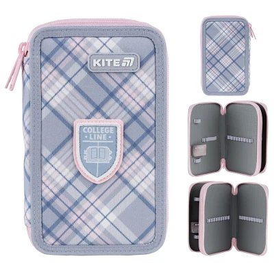 Пенал Kite 2 від., без наповнення K25-623-1 College Line Girl