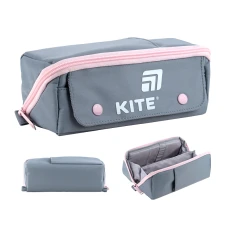 Пенал м'який Kite K25-2702-1 сіро-рожевий