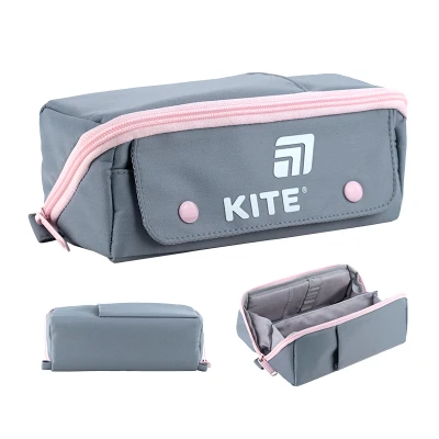 Пенал м'який Kite K25-2702-1 сіро-рожевий