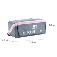 Пенал м'який Kite K25-2702-1 сіро-рожевий