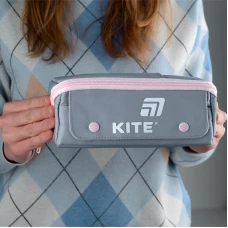 Пенал м'який Kite K25-2702-1 сіро-рожевий