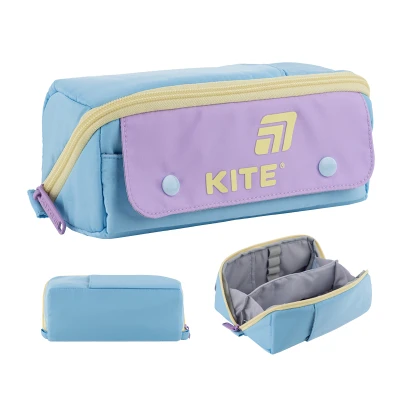 Пенал мякий Kite K25-2702-4 блакитно-фіолетовий