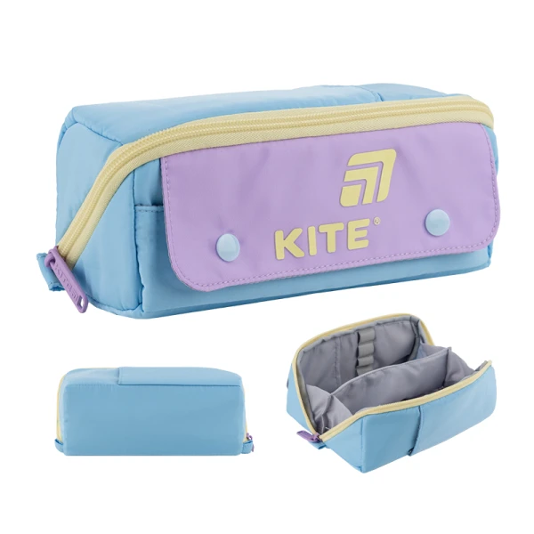 Пенал мякий Kite K25-2702-4 блакитно-фіолетовий