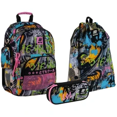 Набір рюкзак + пенал + сумка для взуття Kite SET_K25-585M-3 Street Art