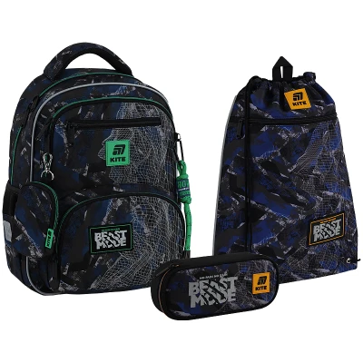 Набір рюкзак + пенал + сумка для взуття Kite SET_K25-773M-3 Beast Mode