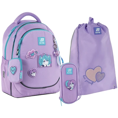Набір рюкзак + пенал + сумка для взуття Kite SET_K25-700M-6 Kawaii Love