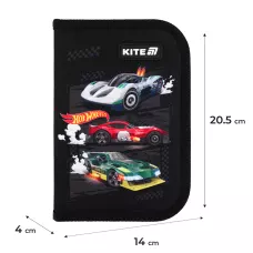 Пенал Kite 1 від., 2 відв., з наповненням HW25-622H-1 Hot Wheels
