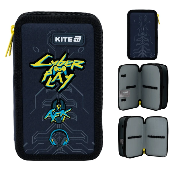 Пенал Kite 2 від., без наповнення K25-623-4 Cyber