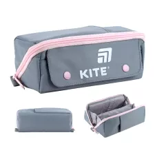 Пенал м'який Kite K25-2702-1 сіро-рожевий