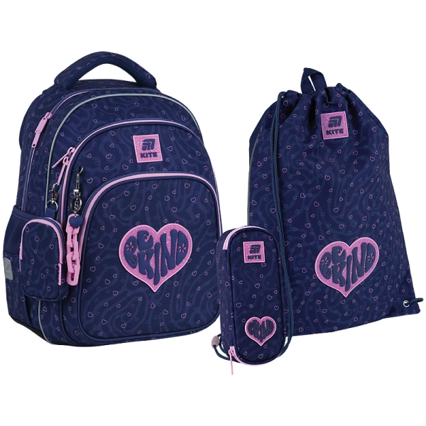 Набір рюкзак + пенал + сумка для взуття Kite SET_K25-763M-4 Be Kind