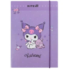 Папка для зошитів В5 на гумці картон, Kuromi HK25-210-2 Kite