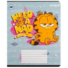 Зошит 12 арк., клітинка, гібр. лак + УФ лак, Garfield GF24-232 Kite