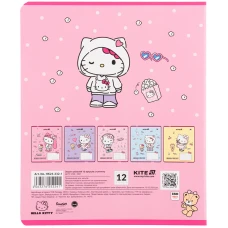 Зошит 12 арк., клітинка, гібр. лак + УФ лак, Hello Kitty HK25-232-1 Kite