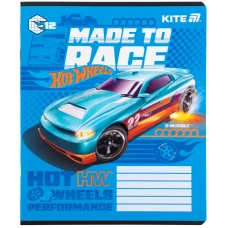 Зошит 12 арк., клітинка, гібр. лак + УФ лак, Hot Wheels HW25-232-1 Kite