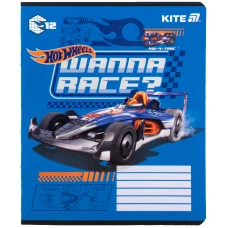 Зошит 12 арк., клітинка, гібр. лак + УФ лак, Hot Wheels HW25-232-1 Kite