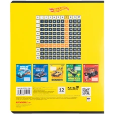 Зошит 12 арк., клітинка, гібр. лак + УФ лак, Hot Wheels HW25-232-1 Kite