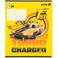 Зошит 12 арк., клітинка, гібр. лак + УФ лак, Hot Wheels HW25-232-1 Kite